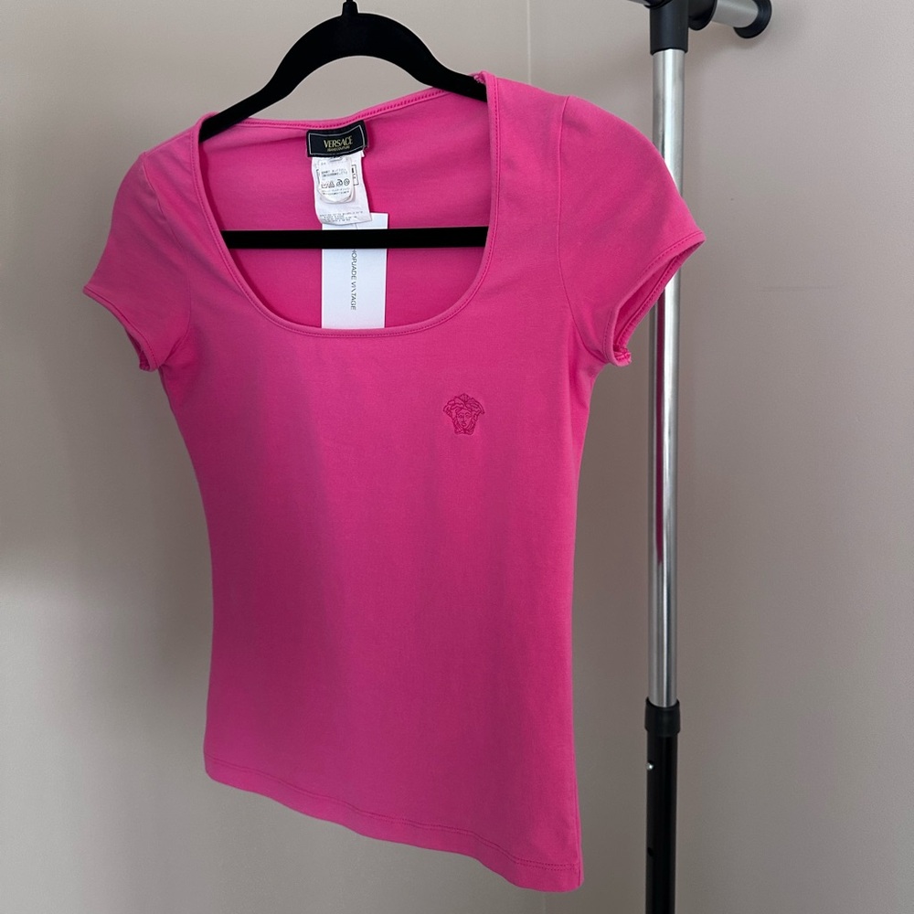 SOLD | Vintage Versace Jeans Couture Off Shoulder Medusa Top